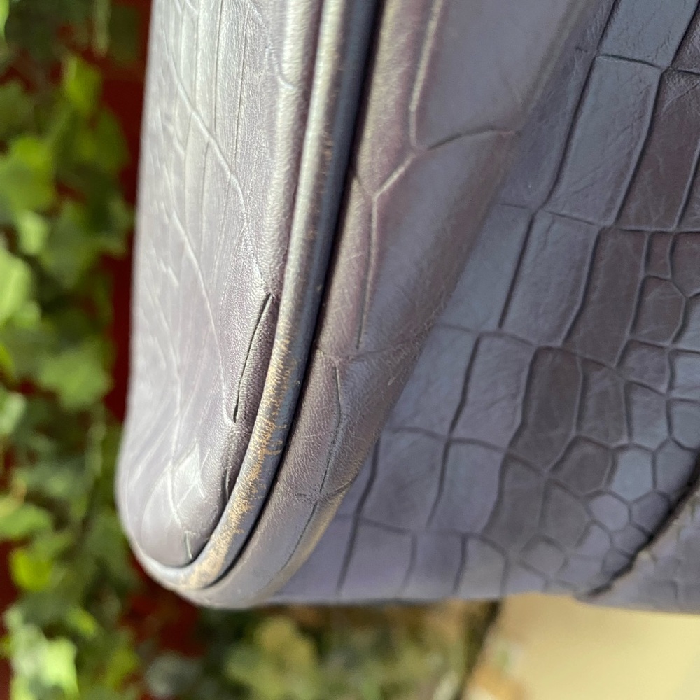 Coach Plum Croc-Embossed Shoulder Bag - Picture 4 of 15